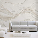 Wall mural White and gray marbled surface