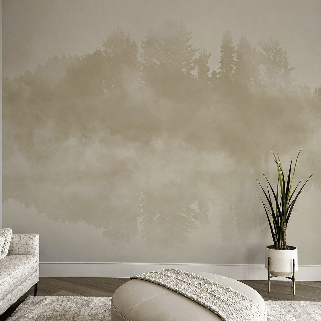 Cloud of smoke and trees