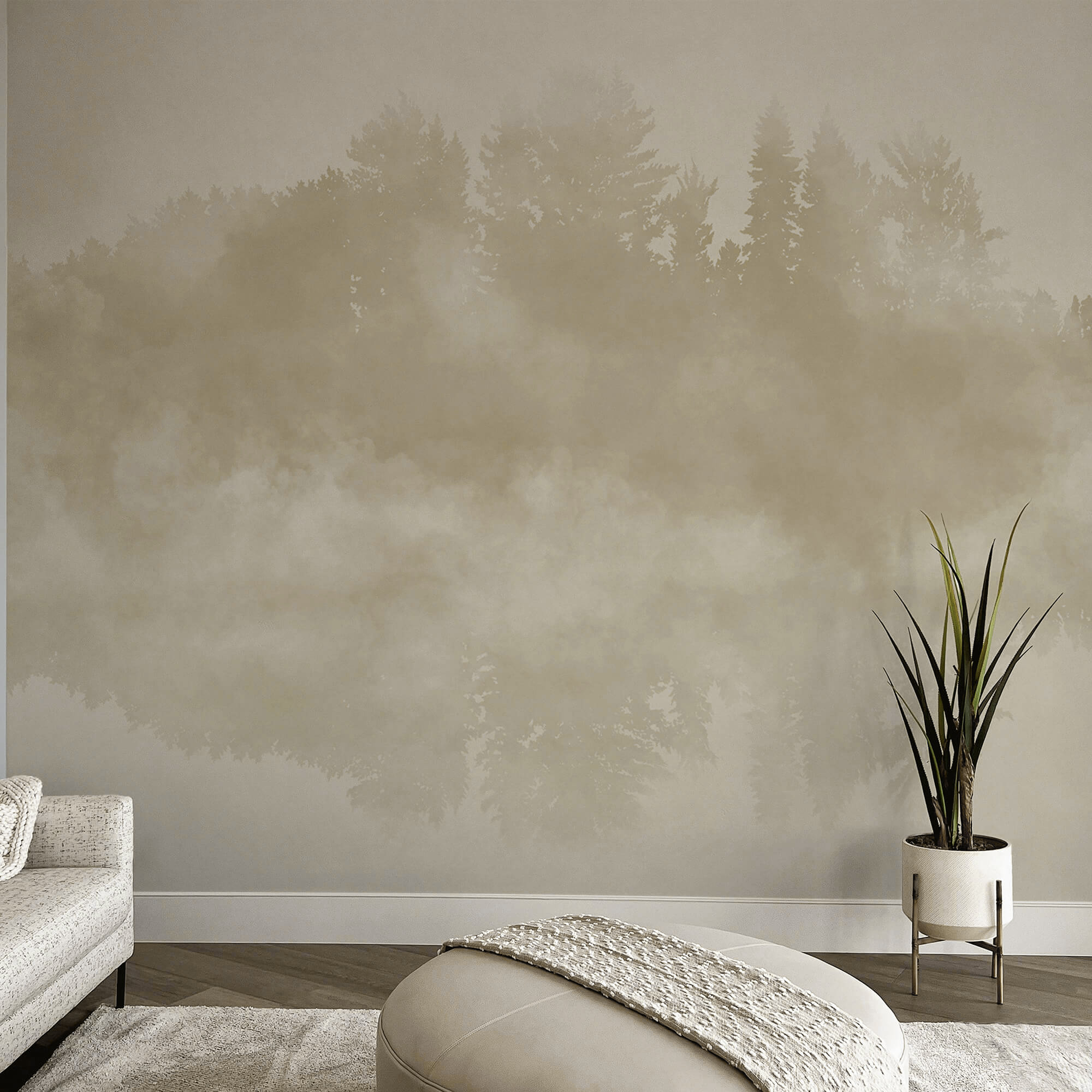 Cloud of smoke and trees