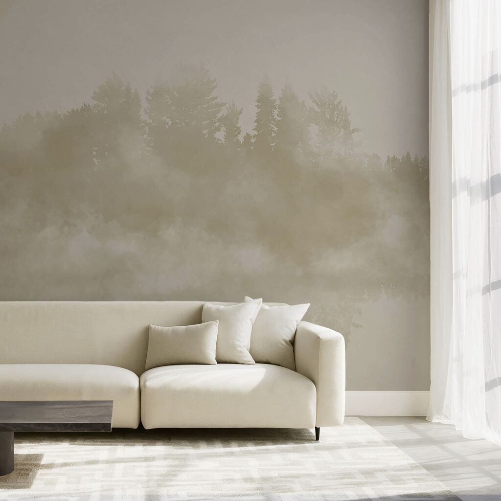 Cloud of smoke and trees