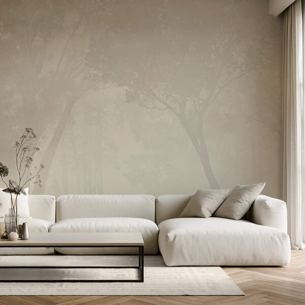 Wall murals Wall murals Foggy forest with trees (SKU: t00577)