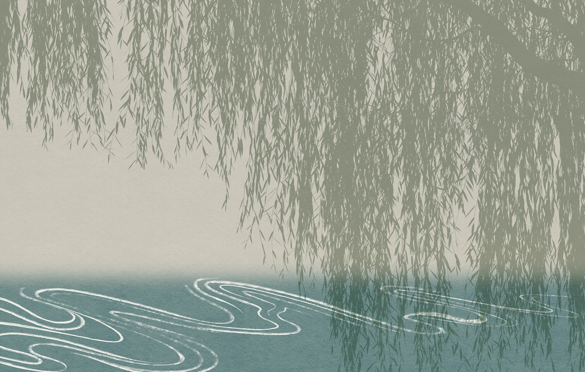 Water with a willow tree