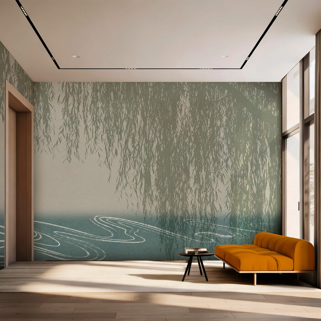 Water with a willow tree