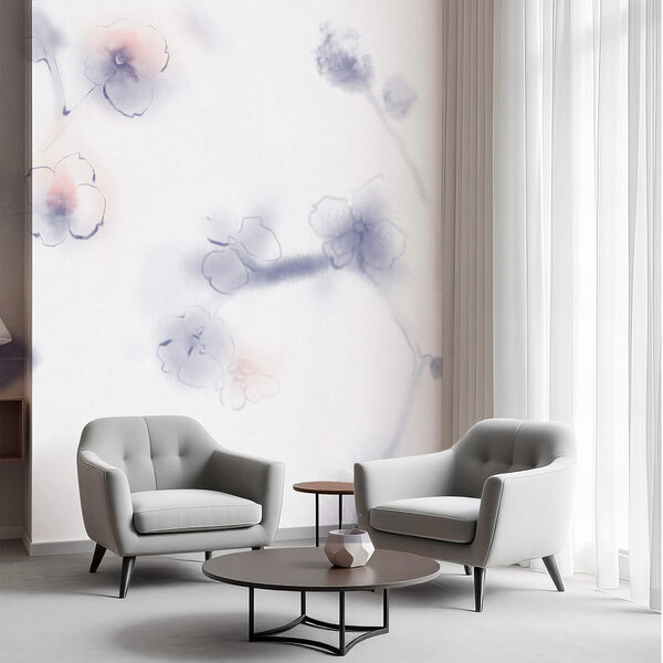 Wall murals Wall murals Soft petals in delicate watercolors (SKU: t00601)