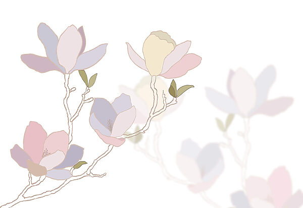 Delicate blossoms in soft pastel hues