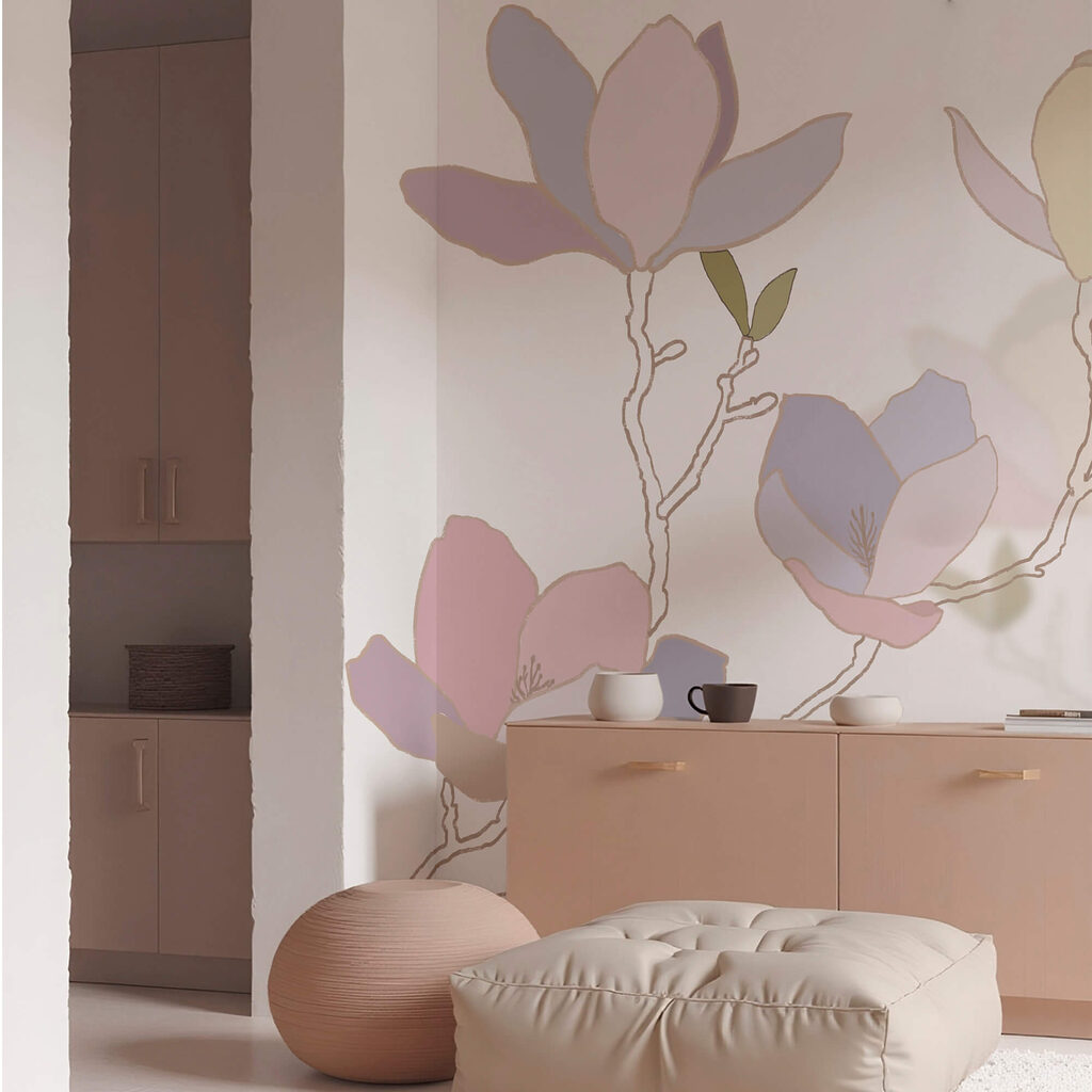 Delicate blossoms in soft pastel hues