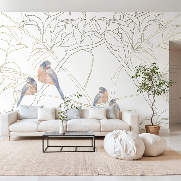 Wall murals Wall murals Bird on a branch (SKU: t00605)