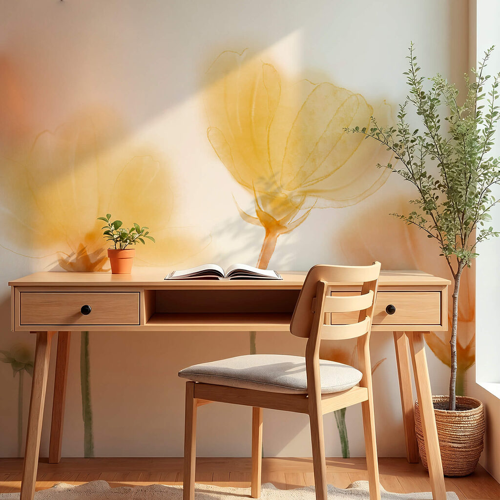 Group of flowers with light