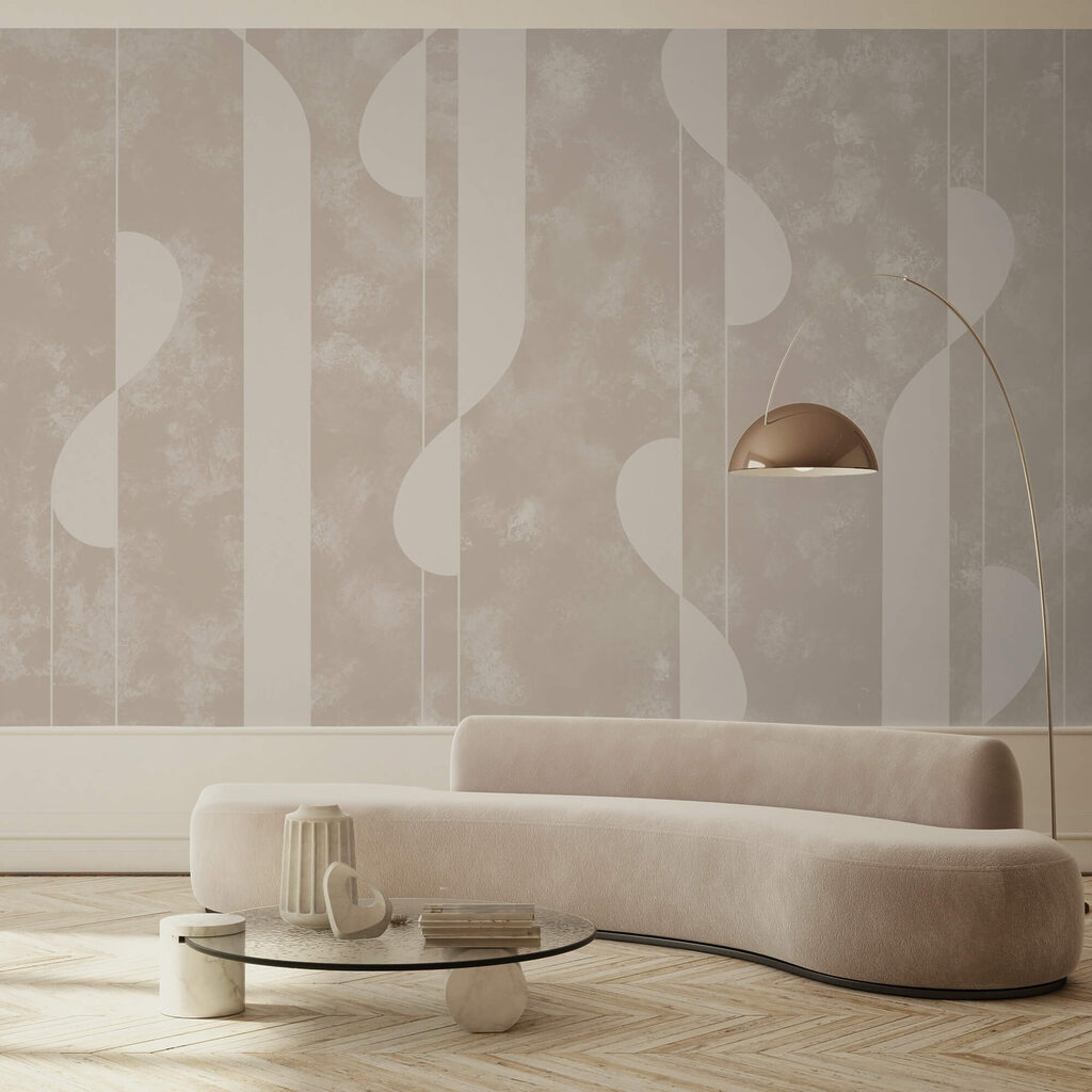 Abstract shapes in soft beige tones