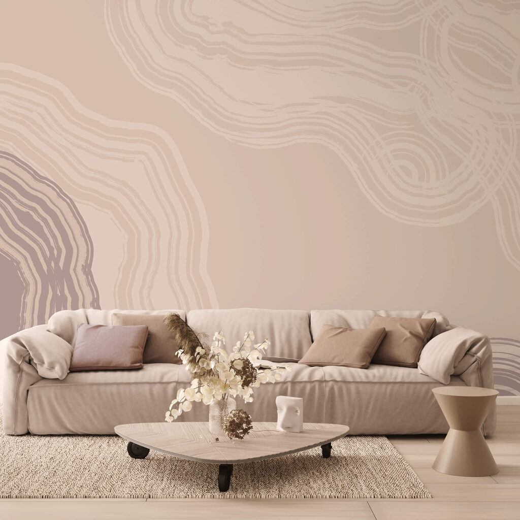 Fluid lines in soft earth tones