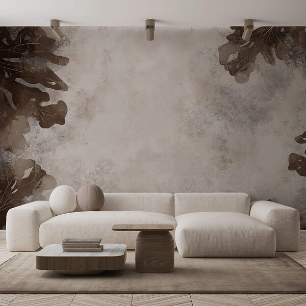 Brown leaves on a white surface Brown leaves on a white surface