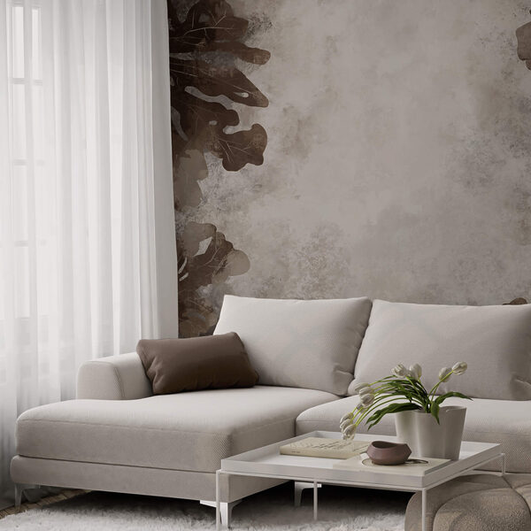 Brown leaves on a white surface Brown leaves on a white surface