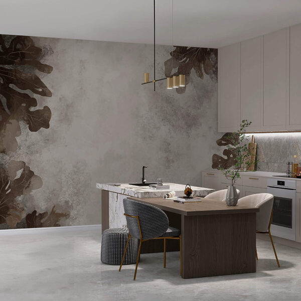 Brown leaves on a white surface Brown leaves on a white surface