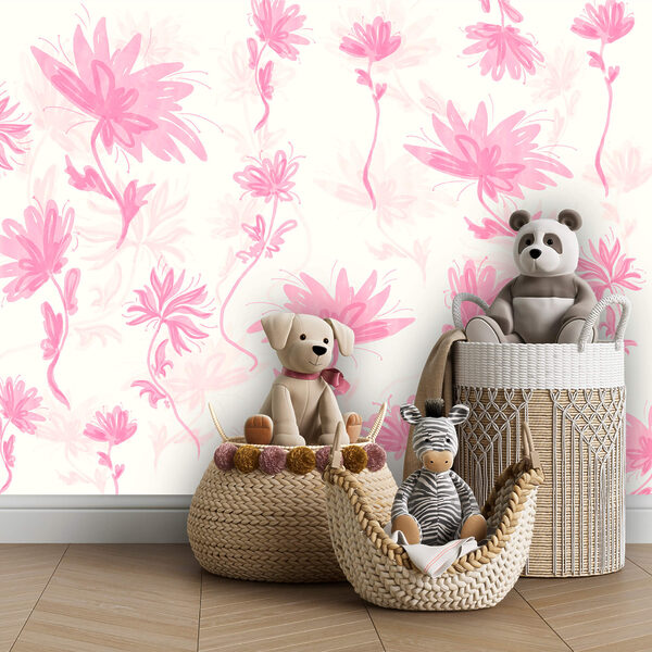 Pink flowers on a white background Pink flowers on a white background