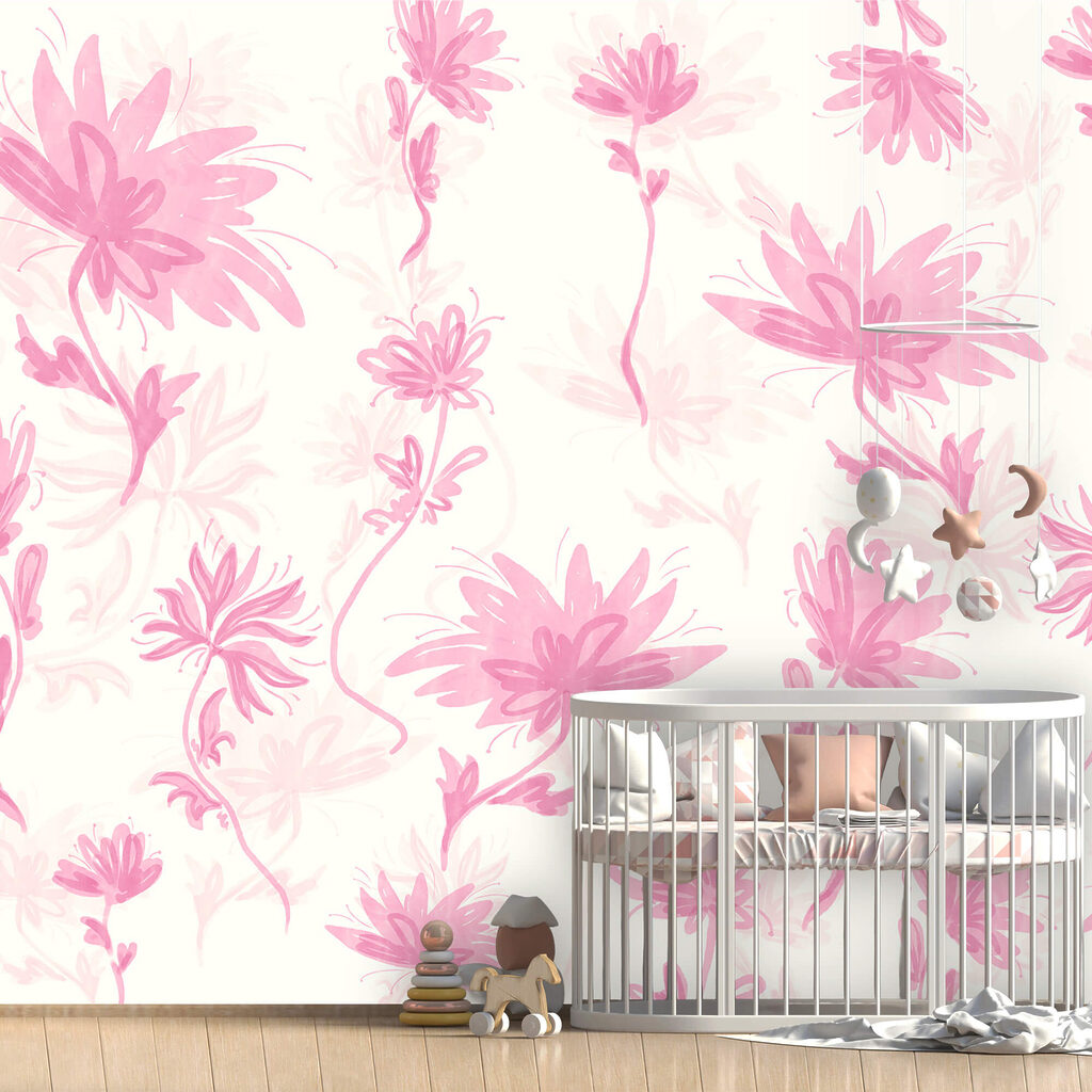 Pink flowers on a white background Pink flowers on a white background