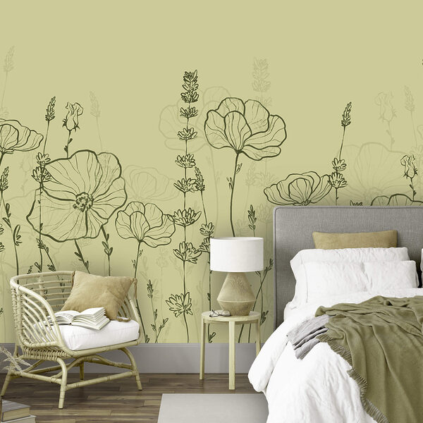 Line drawing of flowers