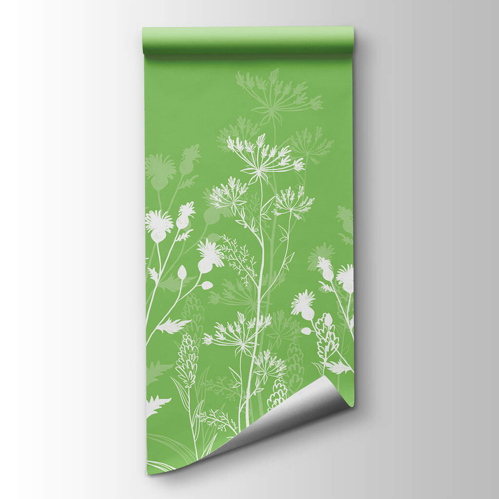 White flowers on a green background White flowers on a green background