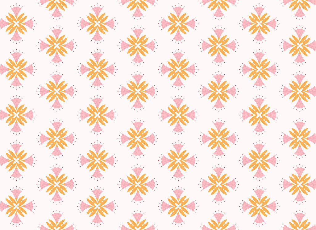 Pattern of pink and orange flowers Pattern of pink and orange flowers