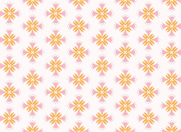 Pattern of pink and orange flowers Pattern of pink and orange flowers