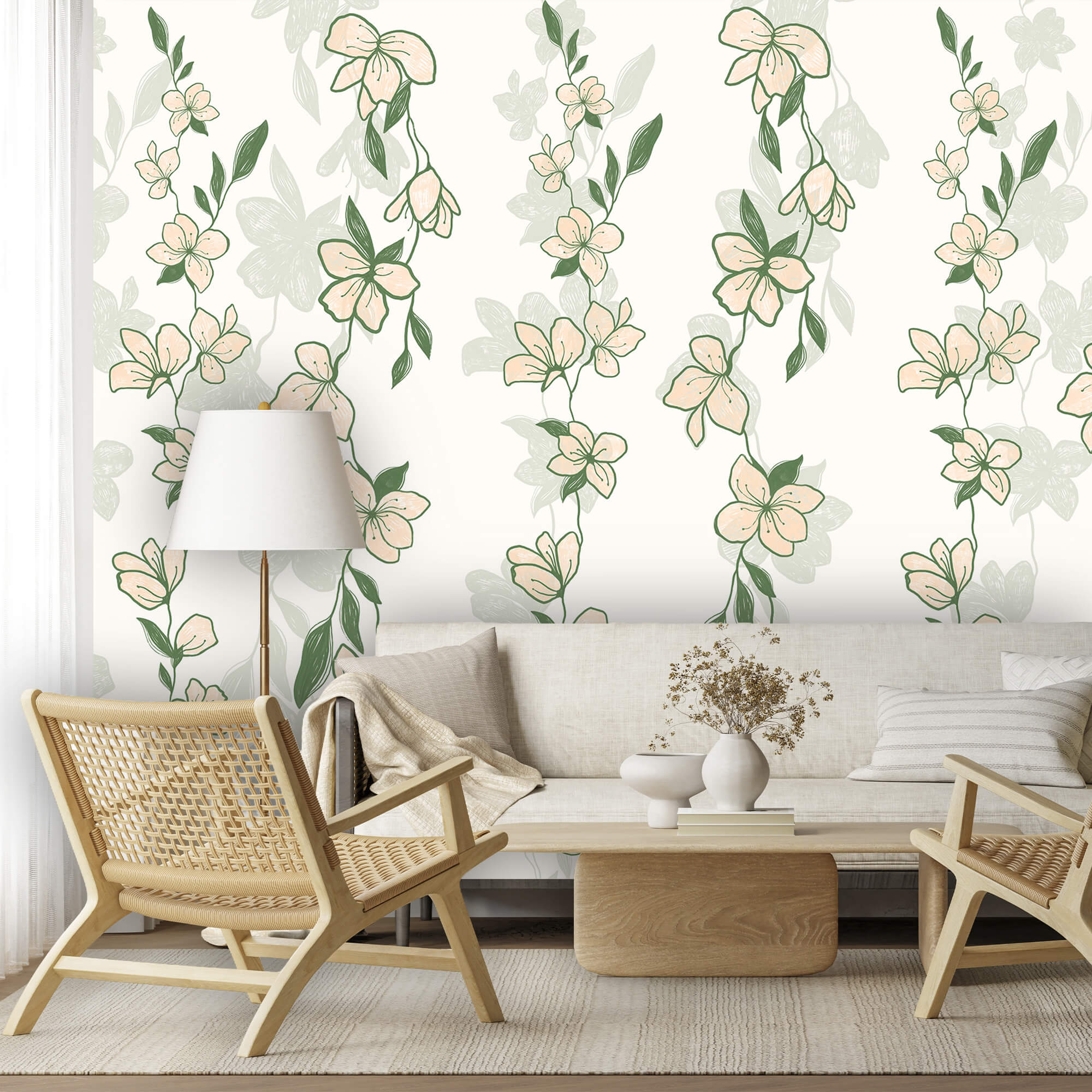 Pattern of flowers and leaves Pattern of flowers and leaves