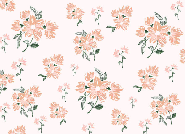 Pattern of flowers on a white background
