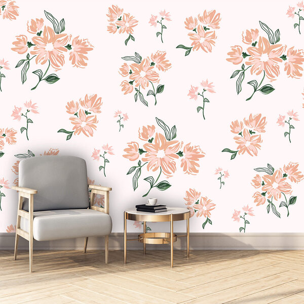 Pattern of flowers on a white background