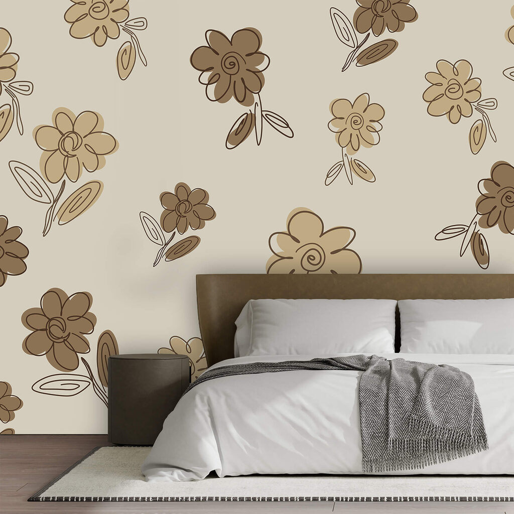Pattern of flowers on a beige background