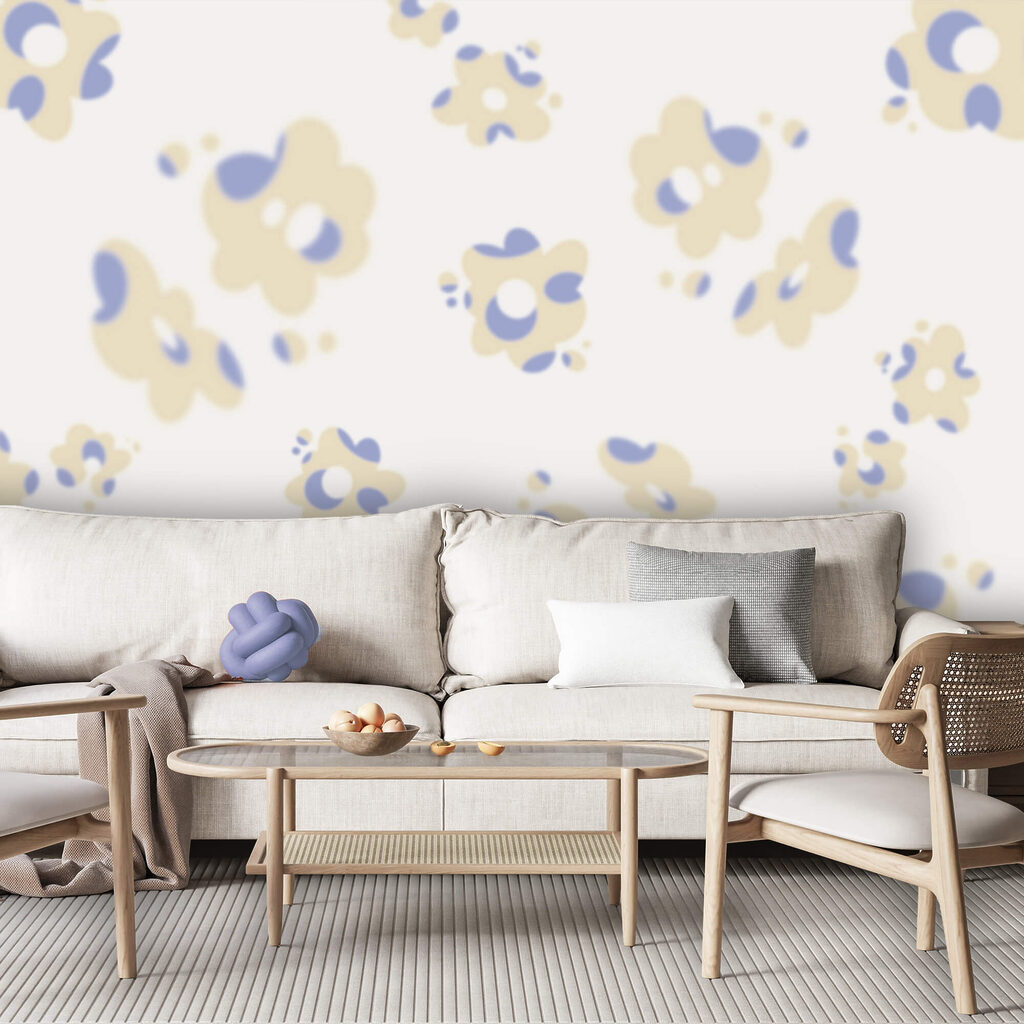 Pattern of flowers on a white background