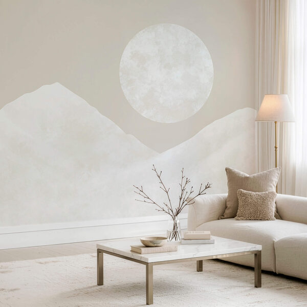 Moon over a mountain