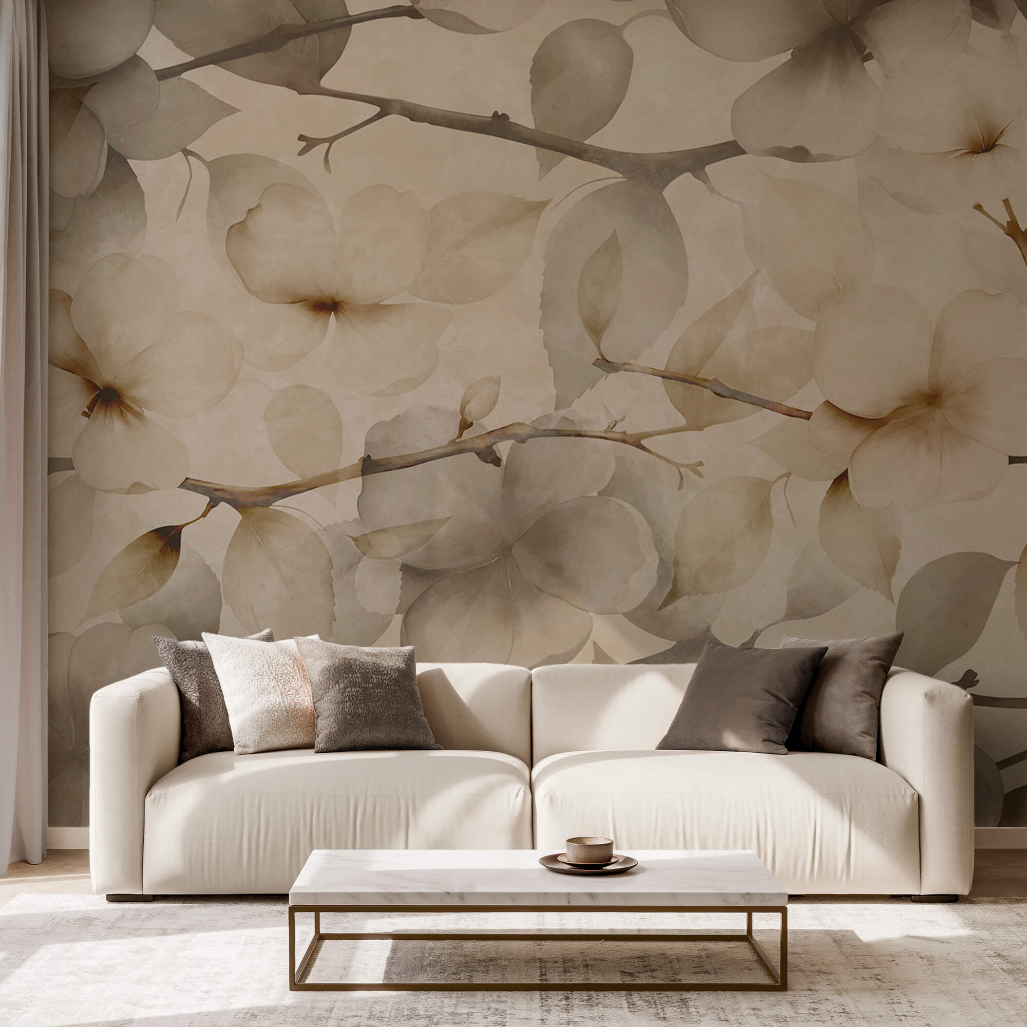 Soft florals on a muted background