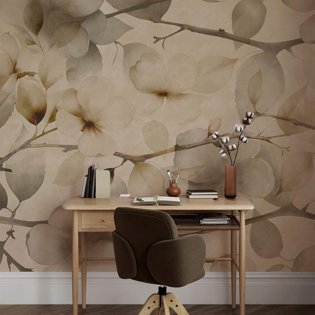 Soft florals on a muted background