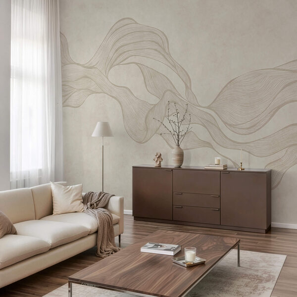 White and tan wavy pattern