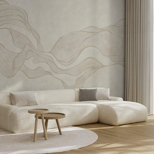 White and tan wavy pattern