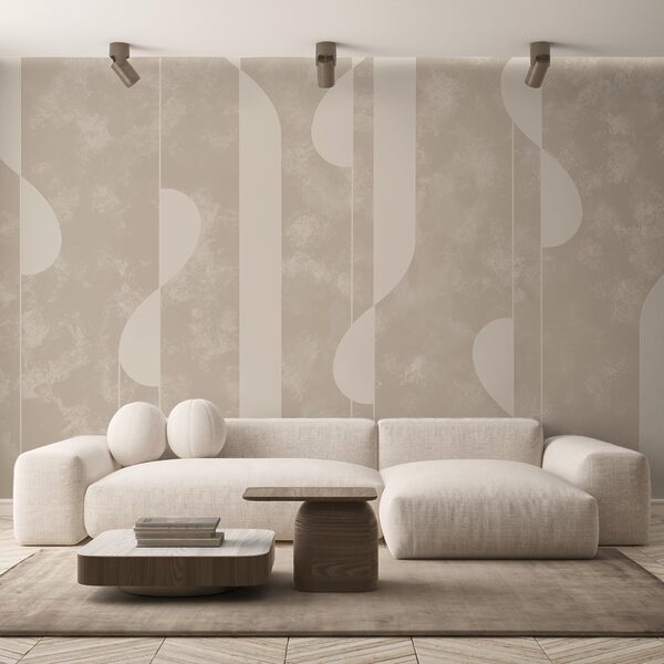 Abstract shapes in soft beige tones