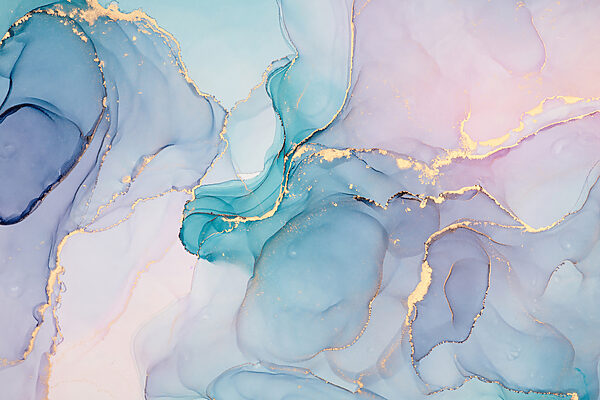 Serene abstract waves of cool colors
