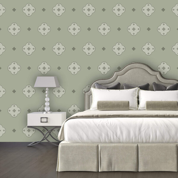 Pattern of crosses on a green background