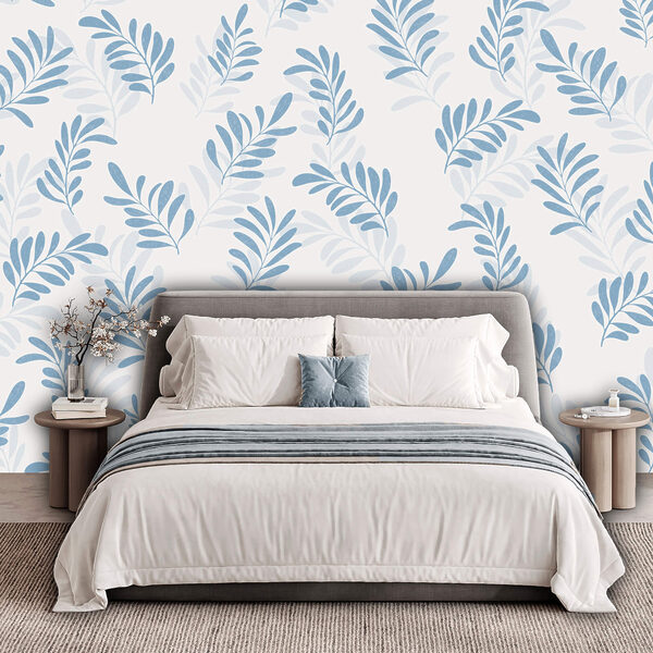 Pattern of blue leaves