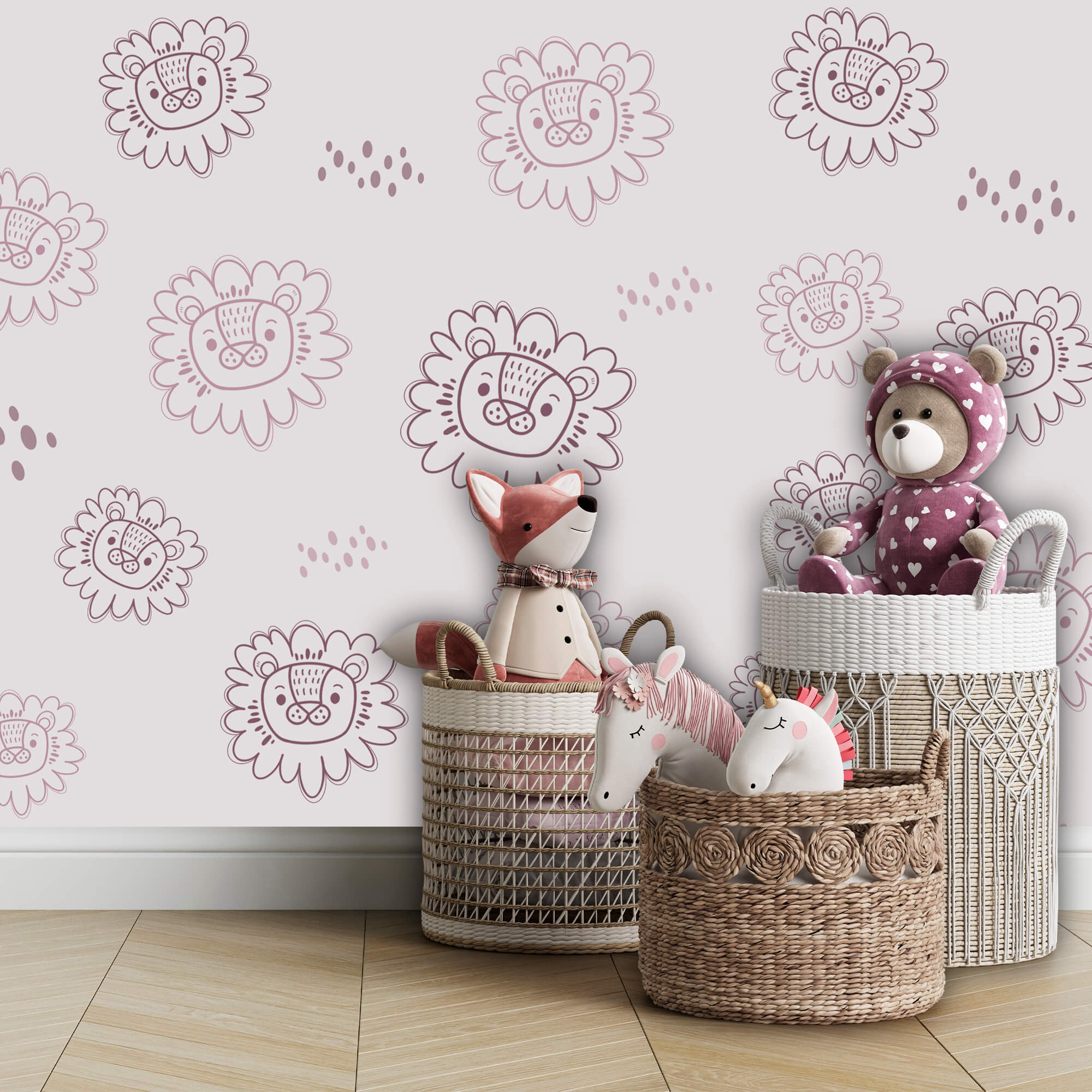 Pattern of lion heads