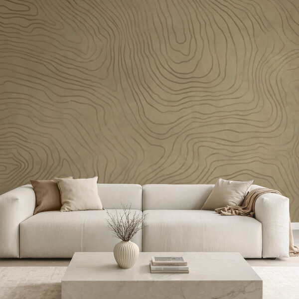 Tan and black pattern on a white surface