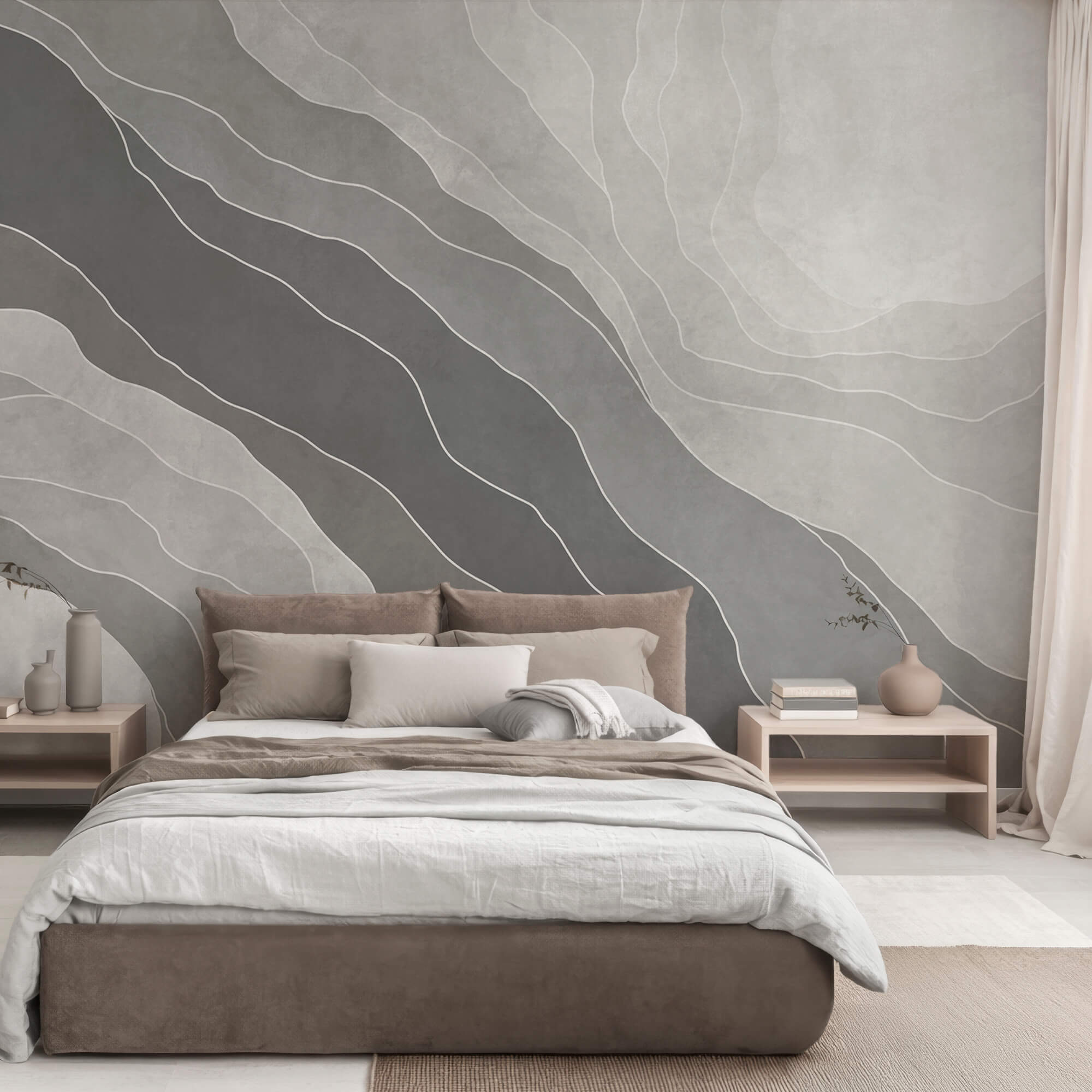 Grey and white background with lines