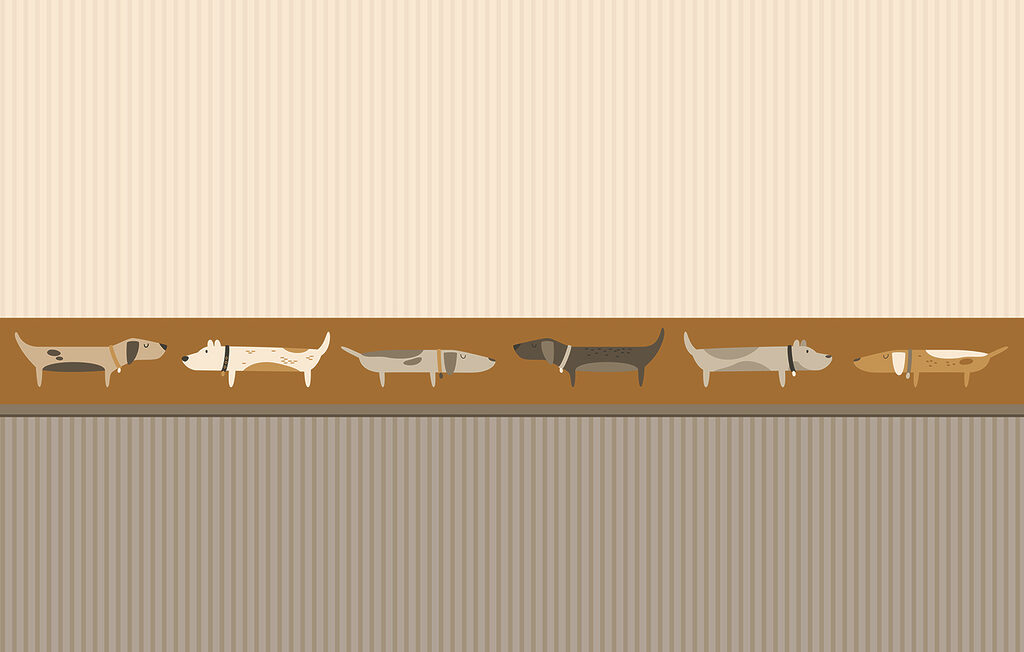 Row of dogs on a wall Row of dogs on a wall