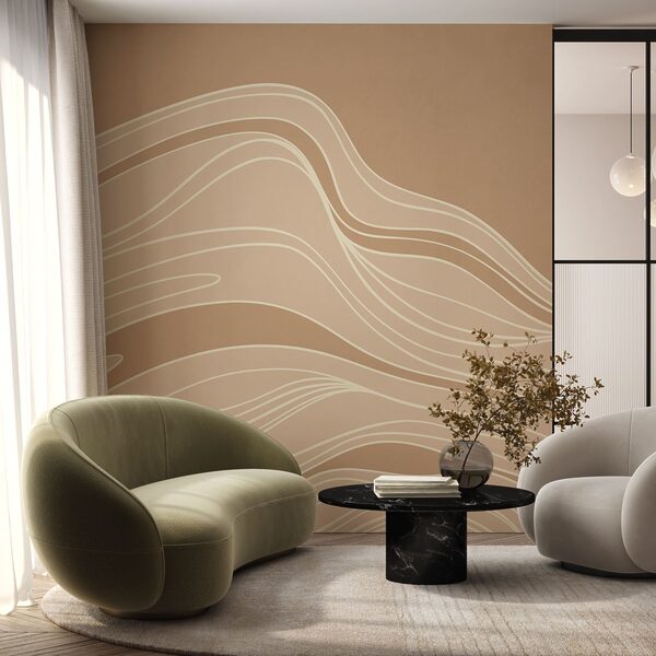 Brown and white wavy lines