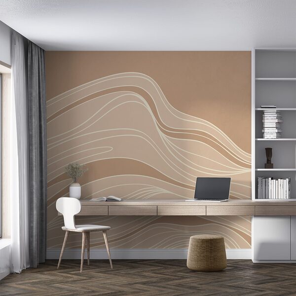 Brown and white wavy lines
