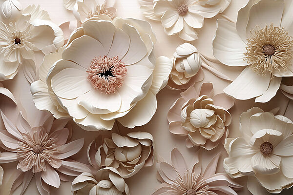 Group of white and pink flowers