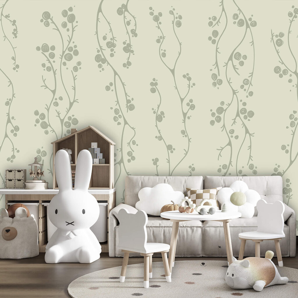 Pattern of vines and dots