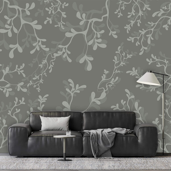 Grey background with branches Grey background with branches