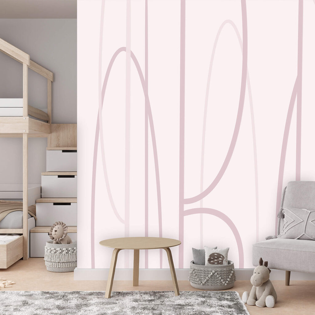 Pink and white background with lines