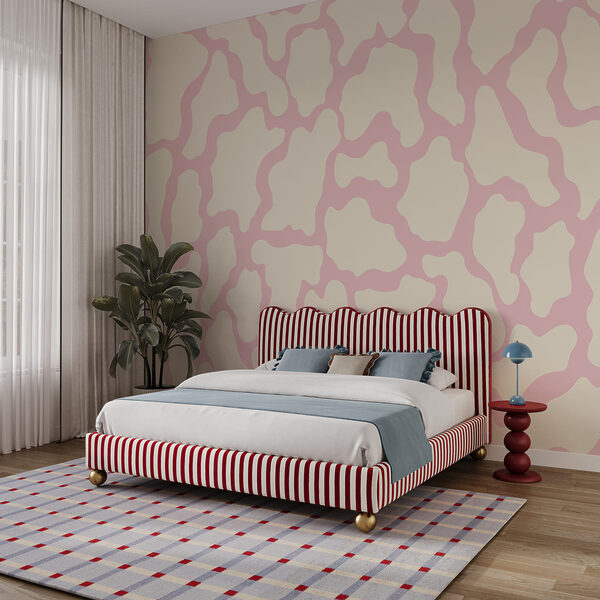 Pink and white cow pattern