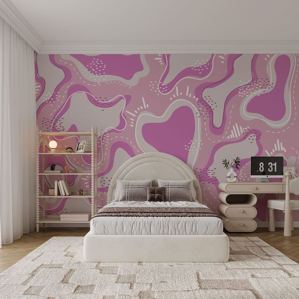 Pink and white shapes