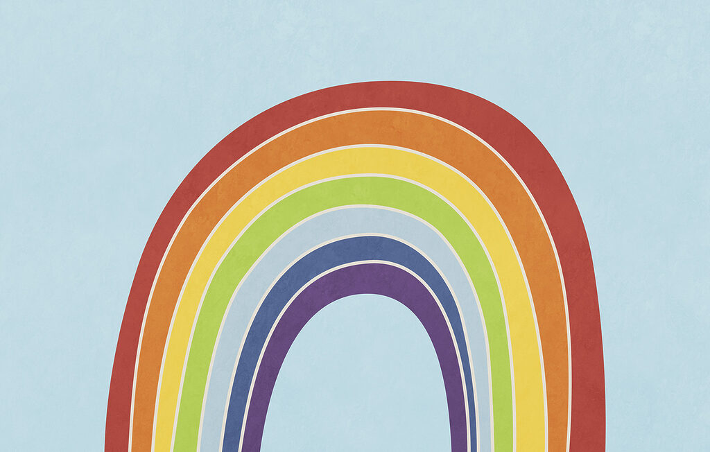 Rainbow with a blue background Rainbow with a blue background